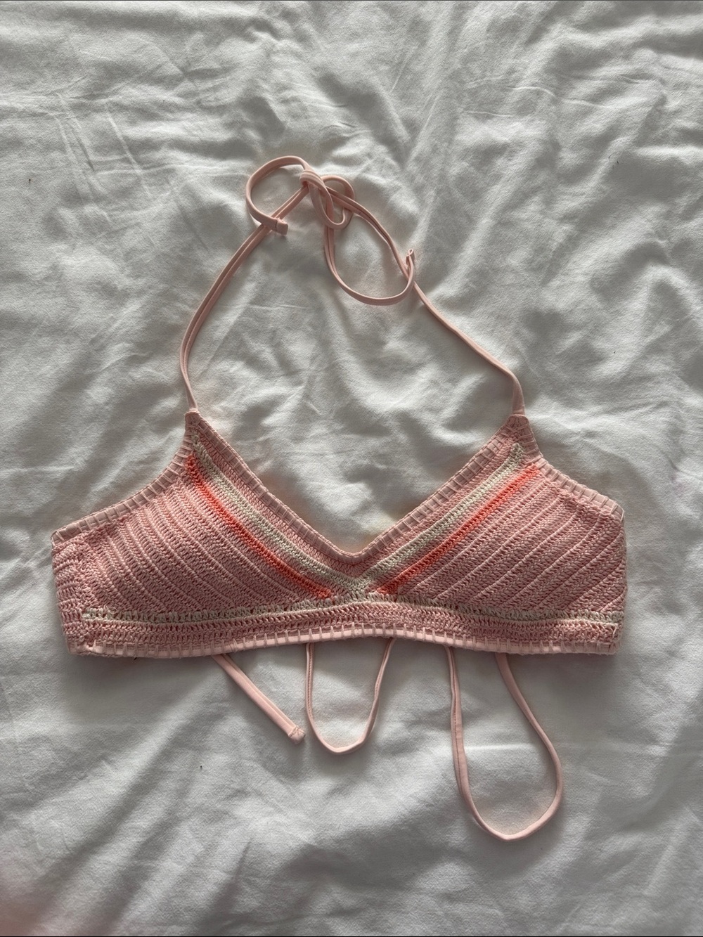 Blush Crochet-Trim Bralette